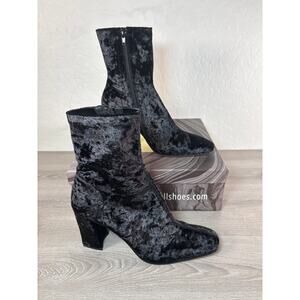 Jeffrey Campbell Larisah Black Crushed Velvent Women's Boots Size M - NIB